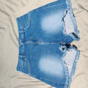 Fit Jean Shorts - Azure Blue